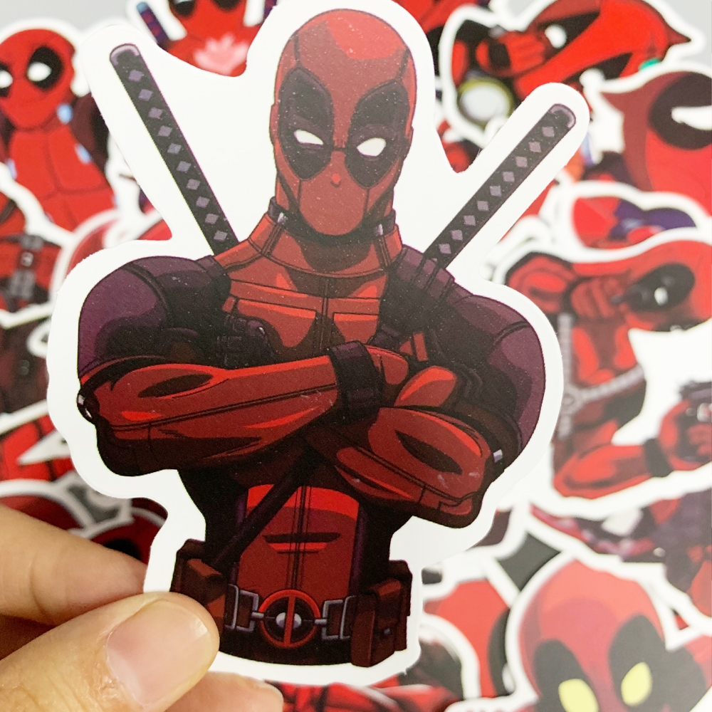 พร้อมส่ง big size เดดพูล (死侍) marvel Deadpool 35ชิ้น sticker สติกเกอร์กันน้ำรูปแบบที่แตกต่างกัน
