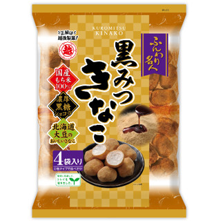 Echigo  Funwari MEIJIN Black mitsu kinako 85g. เอจิโกะ ฟันวาริ เมจิน แบล็คมิตสึคินาโกะ 85กรัม.