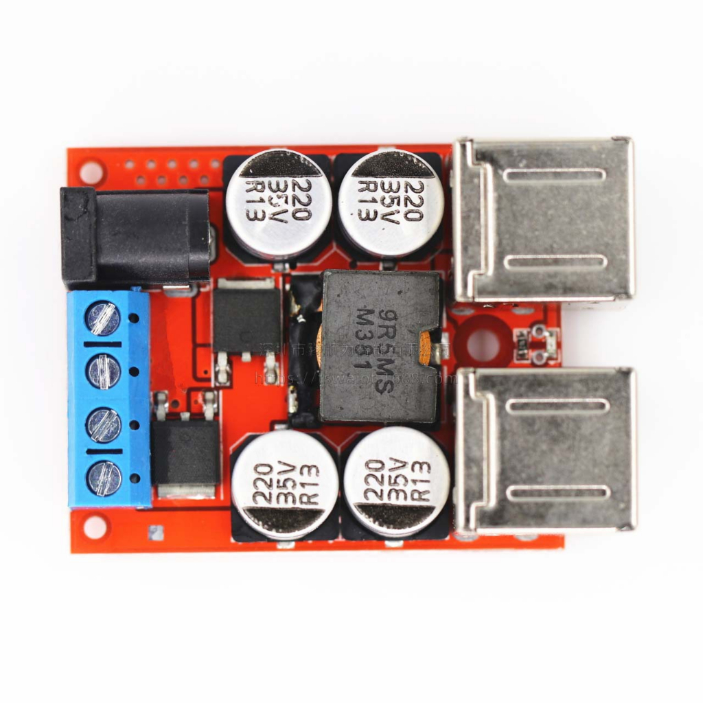 🇹🇭 โมดูลแปลงไฟ 8-35V เป็น 5V แบบ USB 4 พอร์ท กระแสสูงสุด 8A Step down 8-35V to 5V 8A 4 USB buck converter โมดูลชาร์จ