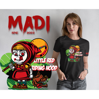 MADI เสื้อยืด หนูน้อยหมวกแดง เดือดๆ Cotton100% แบรนด์แท้ เสื้อยืดชาย หญิง