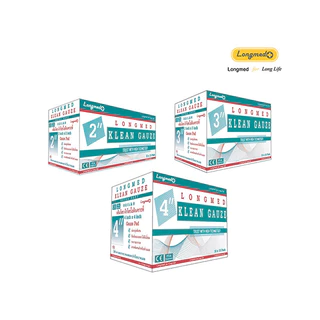 KLEAN GAUZE LONGMED ลองเมด คลีนก๊อซ ผ้าก๊อซใยสังเคราะห์ 2x2 / 3x3 / 4x4 (100ชิ้น/กล่อง)