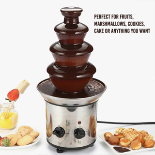 4 Tiers Chocolate Fountain Waterfall Melting Machine 220V Stainless Steel Chocolate DIY