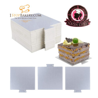 magix chef KA801/KA803 cake board square shape Silver / แพ็ค 100 ชิ้น