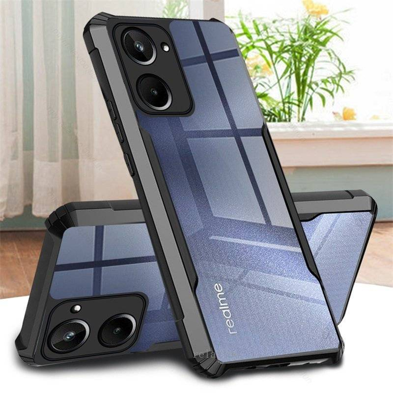 Realme 10Pro 5G/Realme 10 4G(พร้อมส่งในไทย)เคสกันกระแทกขอบสีหลังใสOPPO Realme 10 Pro 5G/Realme 10Pro