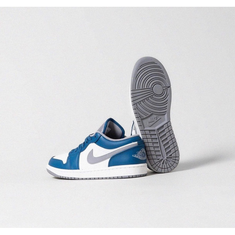 (พร้อมส่ง ของแท้ 100%) AIR JORDAN 1 LOW TRUE BLUE CEMENT