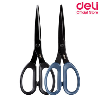 Deli Z501 Scissors กรรไกรสแตนเลส เหล็กดำกันสนิม ขนาด 210mm กรรไกร กรรไกรเคลือบดำกันสนิม อุปกรณ์สำนักงาน เครื่องเขียน กรรไกรกันสนิม