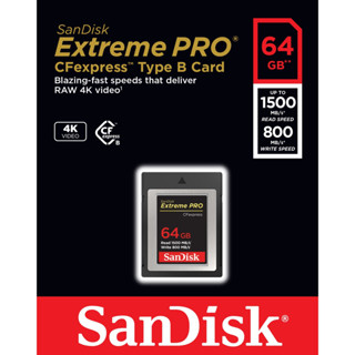 SanDisk Extreme PRO CFexpress™ Card Type B, SDCFE 64GB, 1500MB/s R, 800MB/s W, 4x6, SDCFE-064G-GN4NN Limited Lifetime