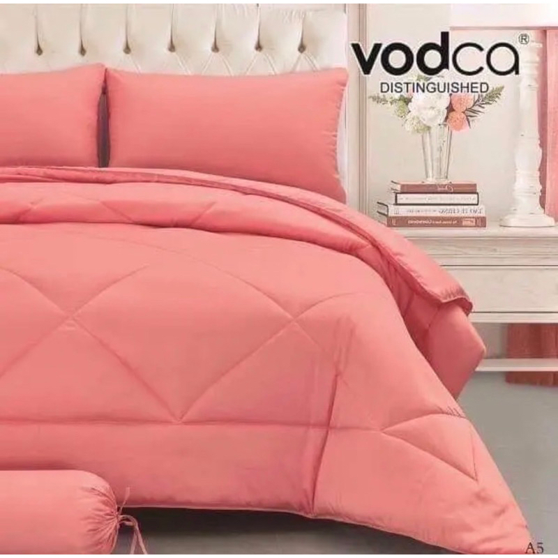 ชุดผ้าปูที่นอนครบชุด6ชิ้น สีพื้นเรียบๆ vodca