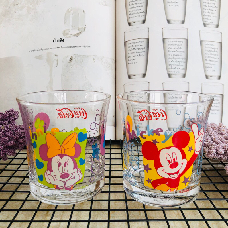แก้ว Coca-Cola Disney Japan ลายมิกกี้&amp;มินนี่ มือสอง 🥛