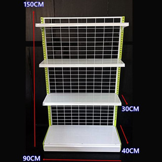 ชั้นวางสินค้า 1 หน้า ขนาด 40×90x150cm. 4ชั้นรวมฐาน ปรับระดับชั้นวางได้ เหล็กหนา แข็งแรง รองรับน้ำหนักได้มาก