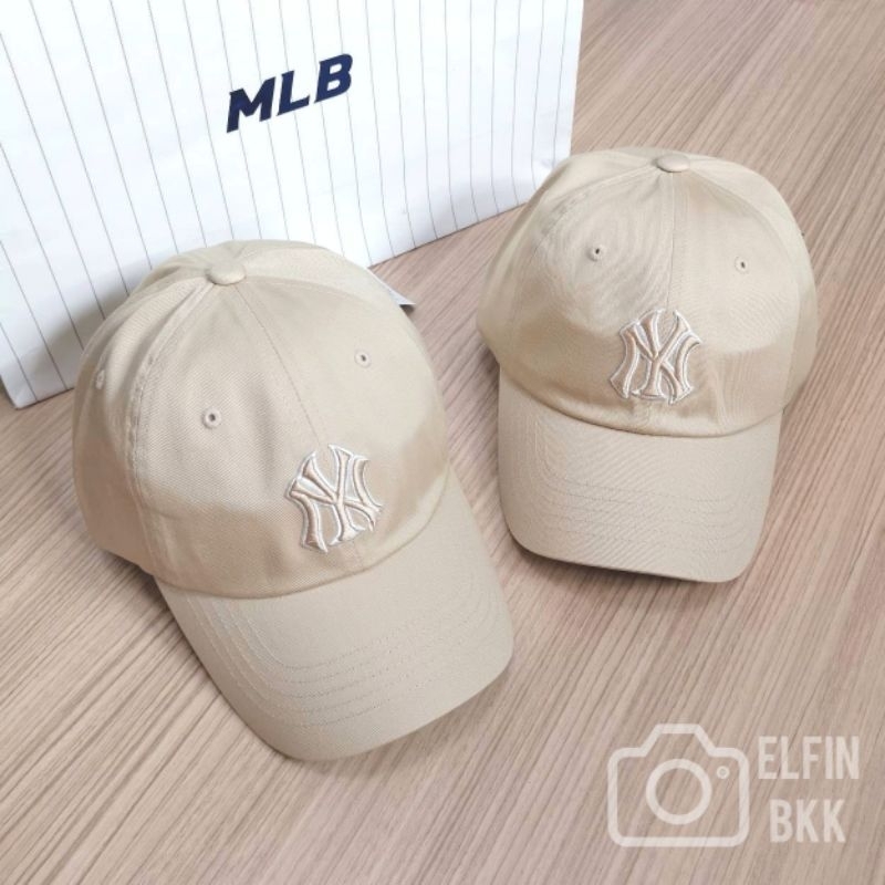 แท้ 💯 MLB Ball Cap -NY หมวกแก๊ป NY สีดำ/สีเบจ