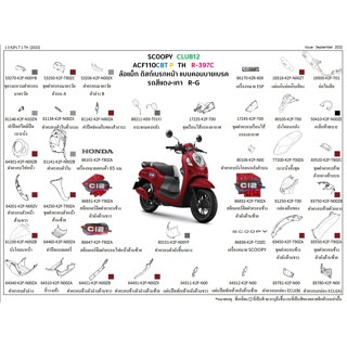 ชุดสี Scoopyi 2023 สีแดงล้อแม็ก ขายแยกชิ้น ตัวกุญแจรีโมท ชุดสี Scoopy 2023 สีแดง อะไหล่ HONDA แท้ 100%