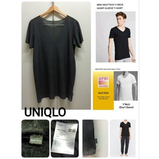 🌡UNIQL0เสื้อฮีทเทคคอวีแขนสั้นแบรนด์ยูนิโคล่ size L