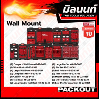 Milwaukee PACKOUT Wall Mount ชุดตะขอแขวน ชุดแขวนผนัง