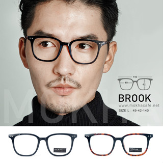 MOKHA กรอบแว่น BROOK แว่นตาทรงเหลี่ยม วัสดุยืดหยุ่น TR90 กว้าง 140 มม. (size L)