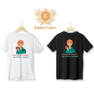 T-Shirt เสื้อยืด ลายเด็กผู้ชายถือไอติม เนื้อผ้าCotton100% เบอร์32 ใส่สบาย