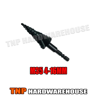 ดอกเจดีย์ ดอกสว่านเหล็กทรงกรวย ก้านHEX STEP DRILL TNP เจาะขยาย คว้านรู ดอกใหญ่ ขนาด 4-16/4-20/4-25/4-35