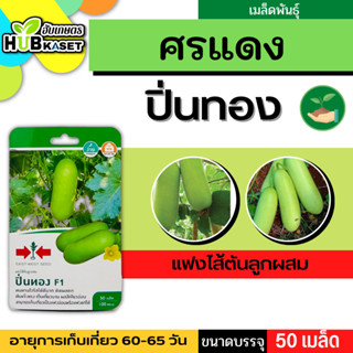 ศรแดง 🇹🇭 แฟงไส้ตันลูกผสม ปิ่นทอง F1 ขนาดบรรจุประมาณ 50 เมล็ด อายุเก็บเกี่ยว 60-65 วัน