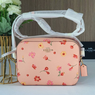 👑ผ่อน0%~แท้100%👑c8699 กระเป๋าสะพาย Coach Mini Camera Bag With Mystical Floral Print