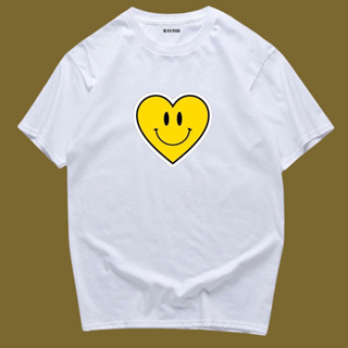 เสื้อยืดสกรีนลาย smiley miniheart พร้อมส่ง✨