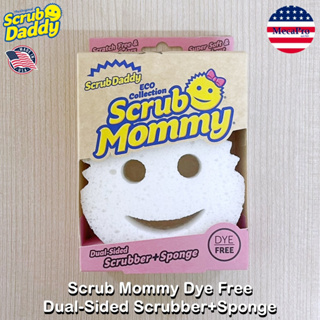 Scrub Daddy® Scrub Mommy Dye Free Dual-Sided Scrubber+Sponge ฟองน้ำทำความสะอาดอเนกประสงค์ ฟองน้ำหน้ายิ้มสีขาว