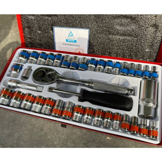 ชุดบล็อก 6เหลี่ยม ขนาด14และ38 Euro king tools 40ชิ้นชุด ของแท้100% บล็อก ลูกบล็อก