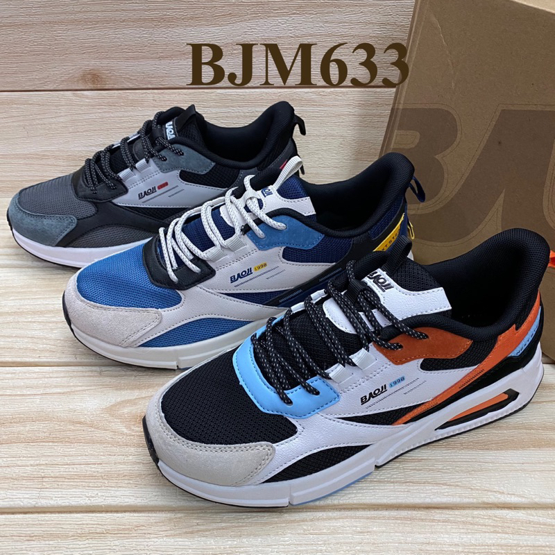 Baoji BJM 633 รองเท้าผ้าใบชาย (41-45) สีดำ/ขาว/ครีมกรม สอศ