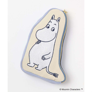 กระเป๋า Moomin Die-Cut Pouch จากญี่ปุ่น ลาย Moomin ด้านหน้าเป็นแบบปักสวย ขนาด 16 x 10.5 x 2.5 ซม.