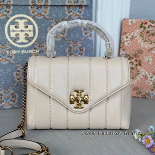 👑ผ่อน0%~แท้100%👑83943 สีขาว กระเป๋าสะพาย TORY BURCH KIRA QUILTED SMALL SATCHEL