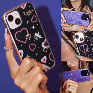 Rubbie’s room Black heart and spider y2k style เคสหัวใจสีดำและเคสแมงมุมม่วงสไตล์y2k