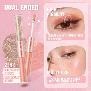 พร้อมส่ง Pinkflash อายแชโดว์ 2 In 1 เนื้อลิขวิดเนื้อเหลวกันน้ําน้ําหนักเบา