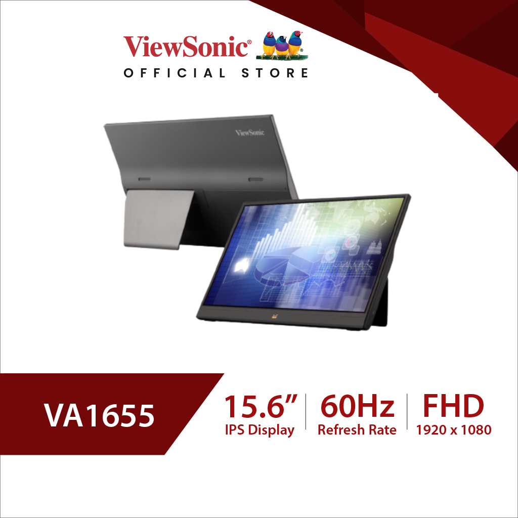 ViewSonic VA1655 16” Portable Monitor / 15.6 / IPS / 60Hz / 7ms (Portable monitor) (จอสำหรับพกพา)