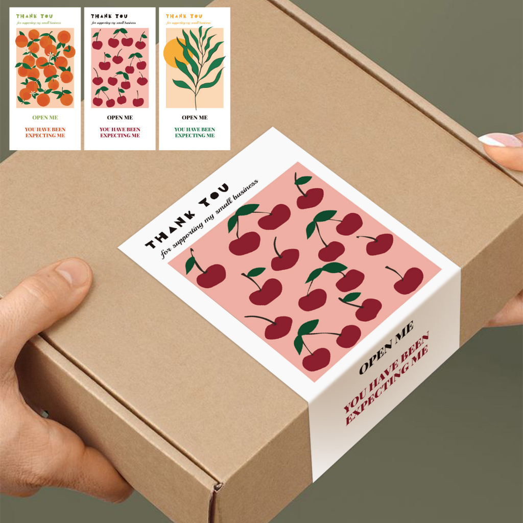 สติ๊กเกอร์ Thank you ทรงสี่เหลี่ยม 50 ชิ้น สติ๊กเกอร์ขอบคุณ สติ๊กเกอร์มินิมอล สติกเกอร์ติดกล่องพัสดุ สติ๊กเกอร์ปิดผนึก