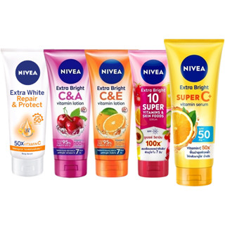 นีเวีย โลชั่น เซรั่ม บำรุงผิวกาย NIVEA Extra White Bright Body Milk C &amp; A E 10 Super C+ Repair&amp;Protect 180 มล 320 มล.