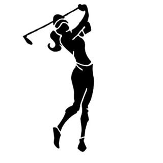 ladies golf / Car sticker สติ๊กเกอร์ติดรถ 8x16.6 cm. golf sticker