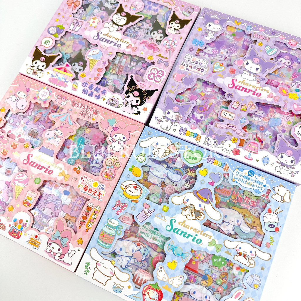 พร้อมส่ง ชุดสติกเกอร์ Sanrio กันน้ำ (32แผ่น) สติ๊กเกอร์ตกแต่ง ลายการ์ตูน ซานริโอ้ sticker | Bluerubystore