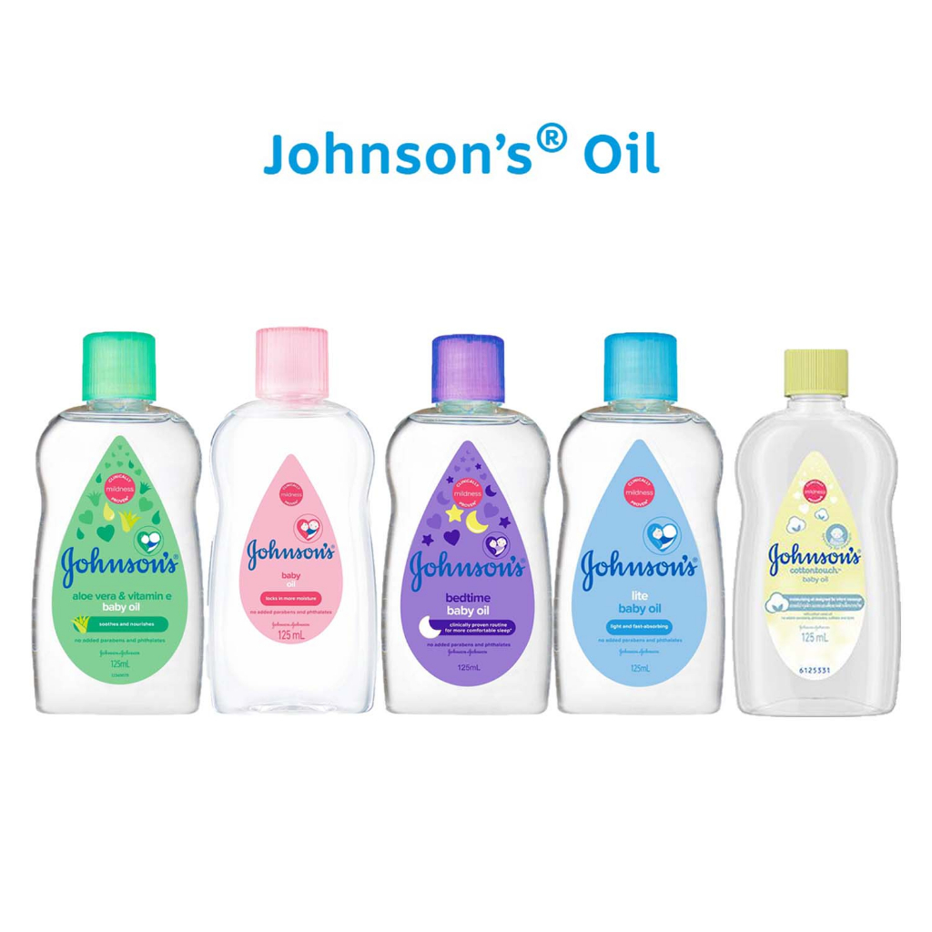 พร้อมส่ง Johnson's baby oil 👼🏻ของแท้ 💯% bedtime babyoil/ Alovera&vitmain E/ Original/Lite  ขนาด 125m