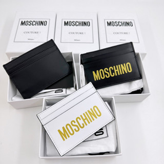 Moschino card holder / cardholder black logo ขาว ดำ ใส่บัตร ใส่การ์ด มอสชิโน่ ของแท้ ของขวัญ แบรนด์เนม ผู้ชาย ผู้หญิง