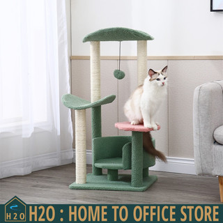 [พร้อมส่ง] Cat tower คอนโดแมว แบบสูง 46x46x96 cm สีเขียว ST200224-10