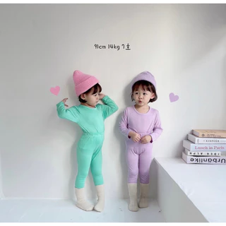 ♥️พร้อมส่ง🤡 ชุดนอนปิดพุง ชุดพุงป่อง ชุดนอนเด็กเอวสูง ผ้านิ่มพิเศษ สไตล์เกาหลี ใส่ได้ทุกฤดู ไม่ร้อนผ้าเย็นสบาย (เอวสูง)