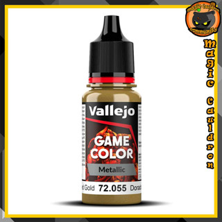 Polished Gold 18ml. New Vallejo Game Color Metallic สีอะคริลิคสูตรน้ำ