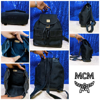 👝: MCM Black Canvas Backpack Vintage แท้💯%