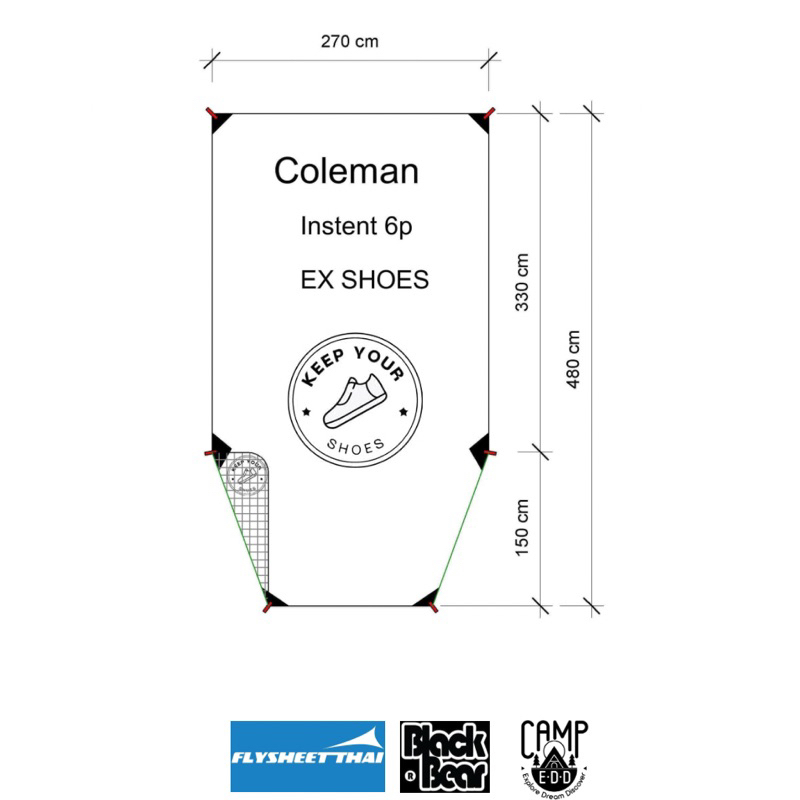 Ground Sheet for Coleman Instant 6P (Match Tent’s Shape)