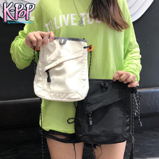 KOREA(KR1653) กระเป๋าผ้าสะพายข้างสายเชือก Sacoche Bag แฟชั่น