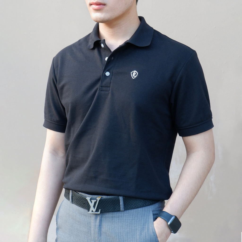 POLOLAND เสื้อโปโลชาย ทรงตรงเบสิก - สีดำ (2 สี)