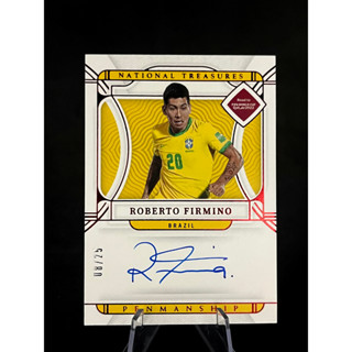 2022 National Treasures World Cup ( ฟีร์มีโน่ ) Roberto Firmino Ruby Auto On Card /25 Brazil  ⚽️ 🇧🇷