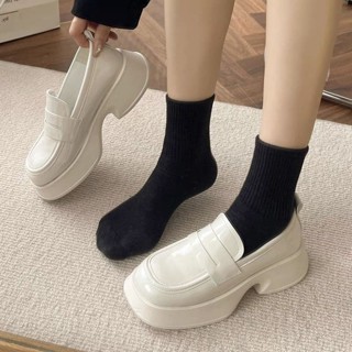 OhBlablaShoes  พร้อมส่ง รองเท้าหนัง ทรงคัชชู  สี IVORY