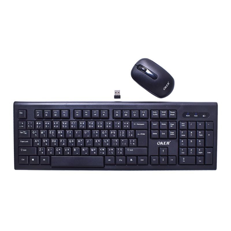 🚀ส่งเร็ว🚀NEWมาใหม่🔥Okerชุดคีย์บอร์ด+เมาส์ไร้สาย DOMINATOR 2.4GHZ Wireless COMBO รุ่นOk0erKM-880