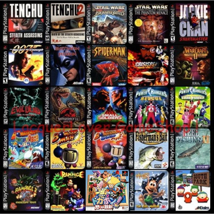 เกมส์ PS1 แผ่น CD แจ้งชื่อเกมส์มาเลย ps1 CD backup For  Playstation 1 HARVEST MOON Bloody Roar Crash Metal Takken