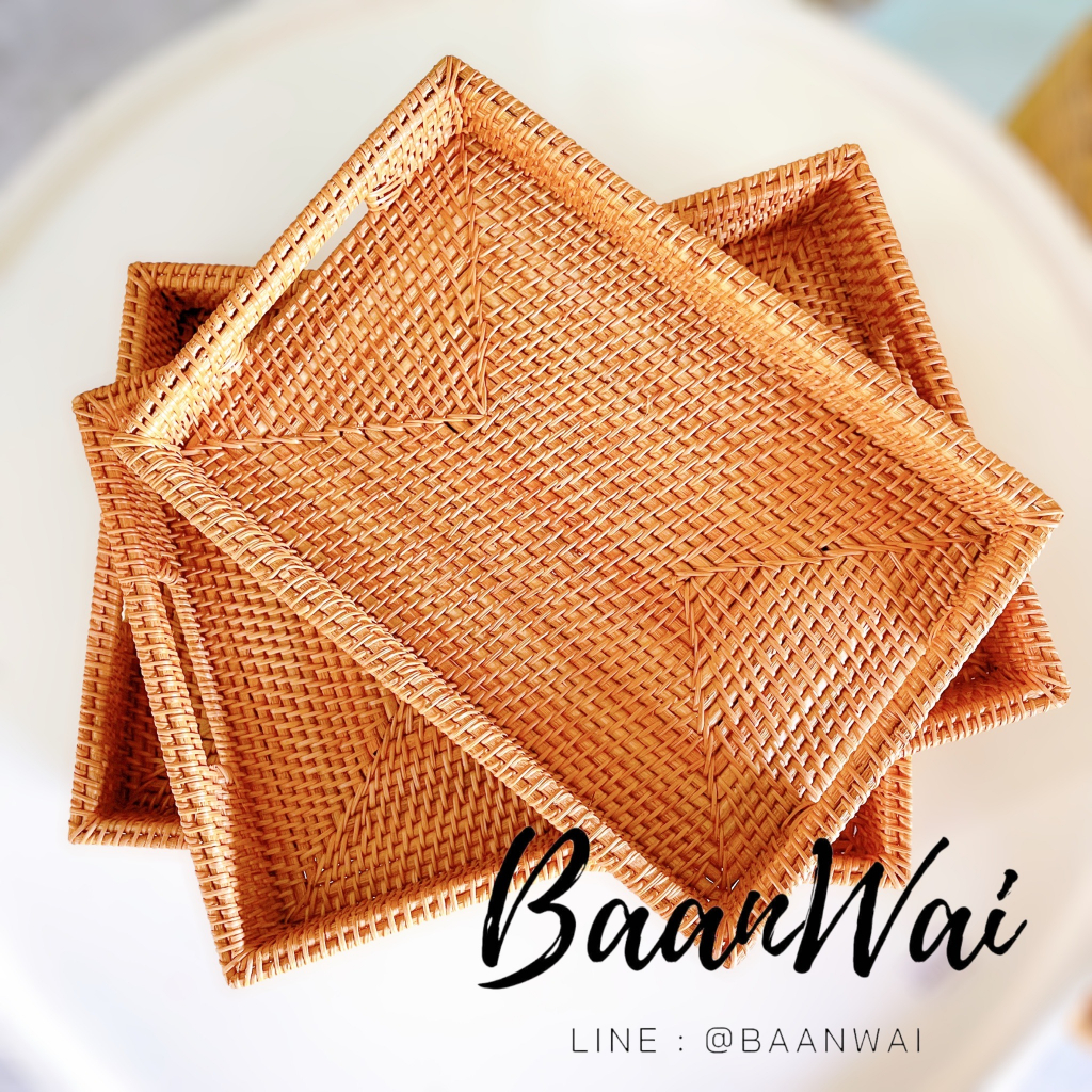 Baanwai-ถาดหวาย  ถาดใส่ของ